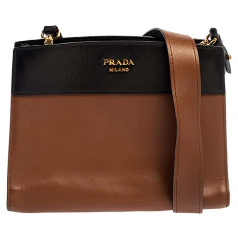 prada brown leather|Prada black leather handbag sale.